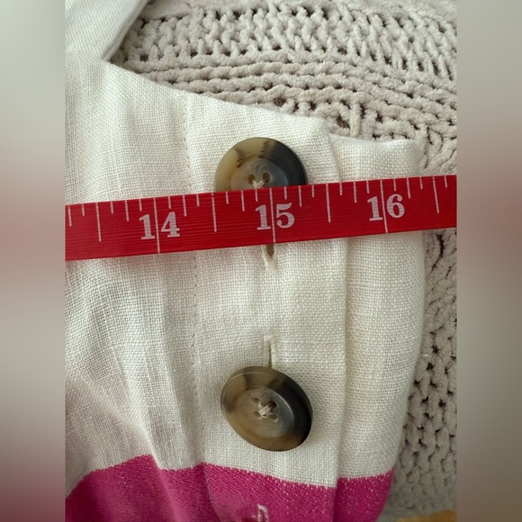 Boden UK10P US6P Linen Blend Willa Midi Dress Ivory Stripe - Picture 8 of 9